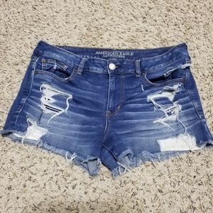American Eagle Super Stretch Shortie Womens Denim Shorts sz 16